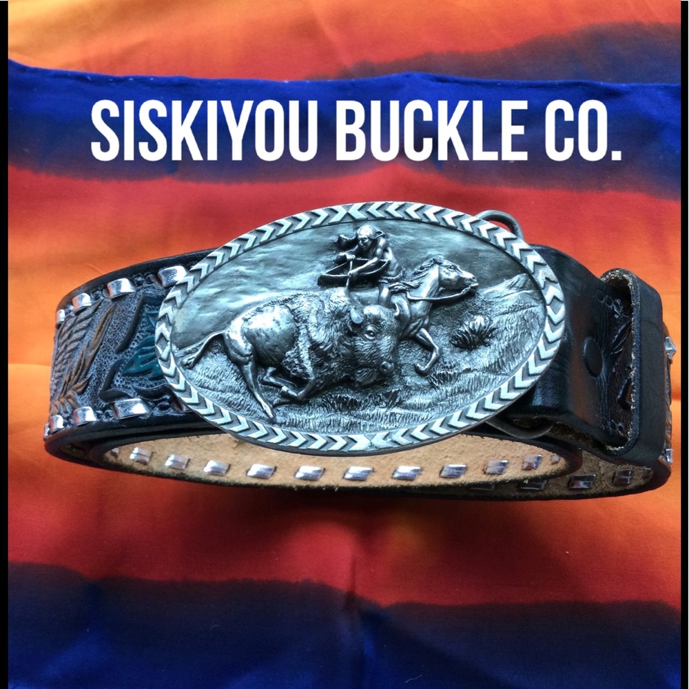 Vintage 1984 Siskiyou Buckle Co. Belt & Buckle.   PB 2